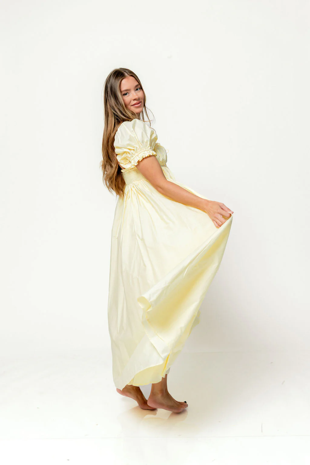 Olivia 100% Cotton Maxi Dress in Butter Yellow - Bump Friendly - Image 18