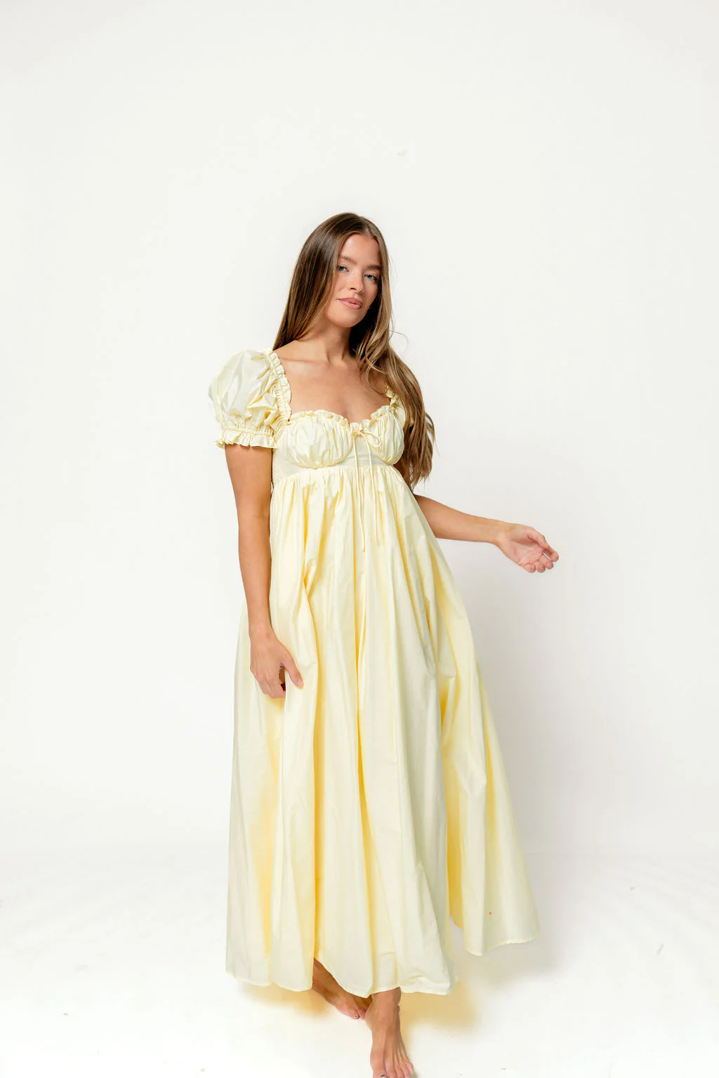 Olivia 100% Cotton Maxi Dress in Butter Yellow - Bump Friendly - Image 20
