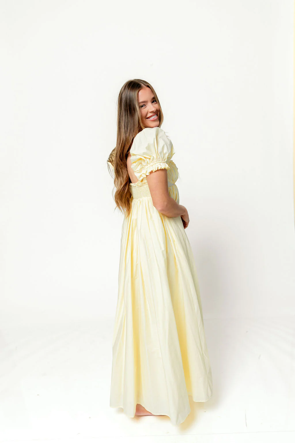 Olivia 100% Cotton Maxi Dress in Butter Yellow - Bump Friendly - Image 21