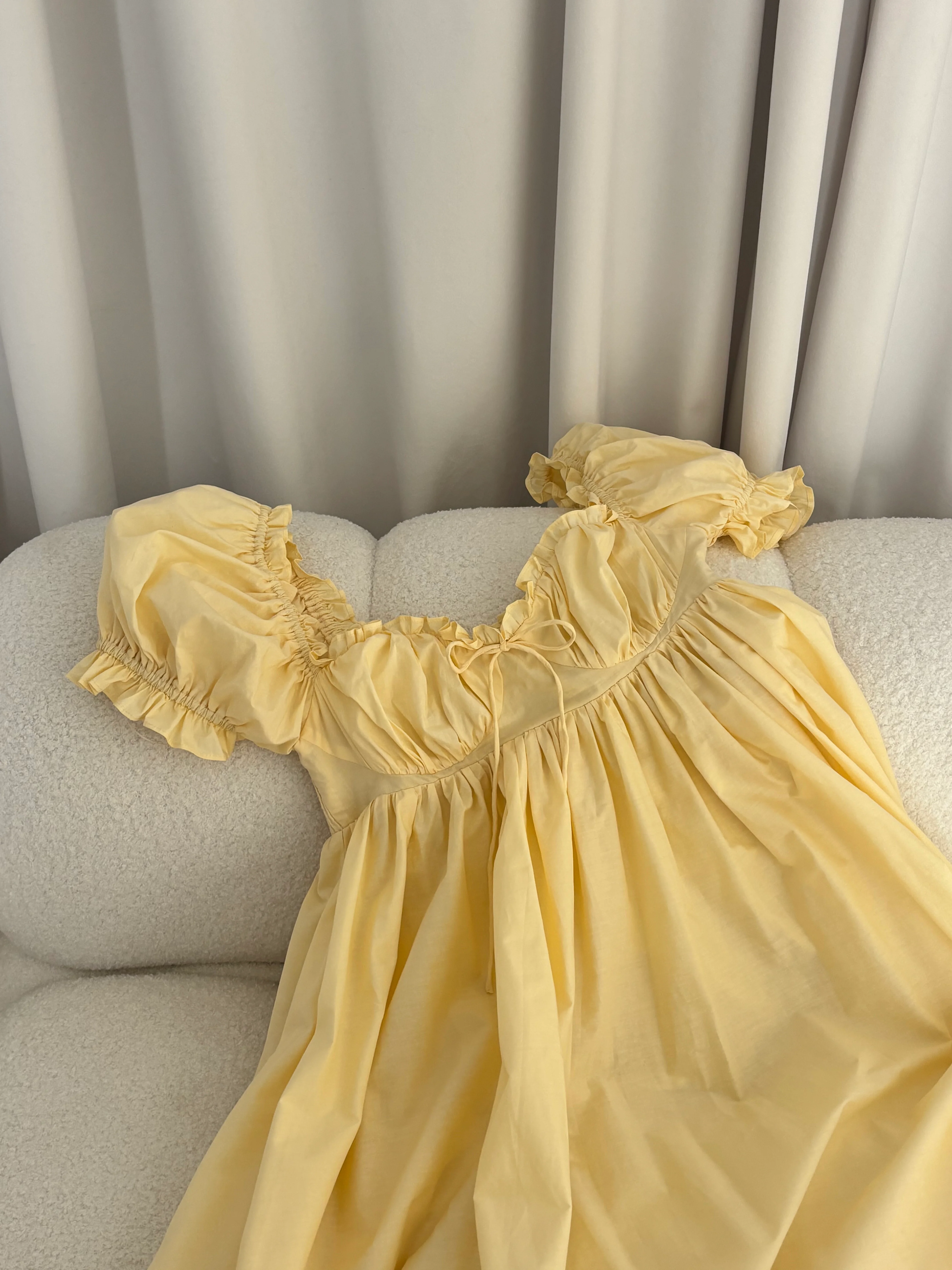 Olivia 100% Cotton Maxi Dress in Butter Yellow - Bump Friendly - Image 3