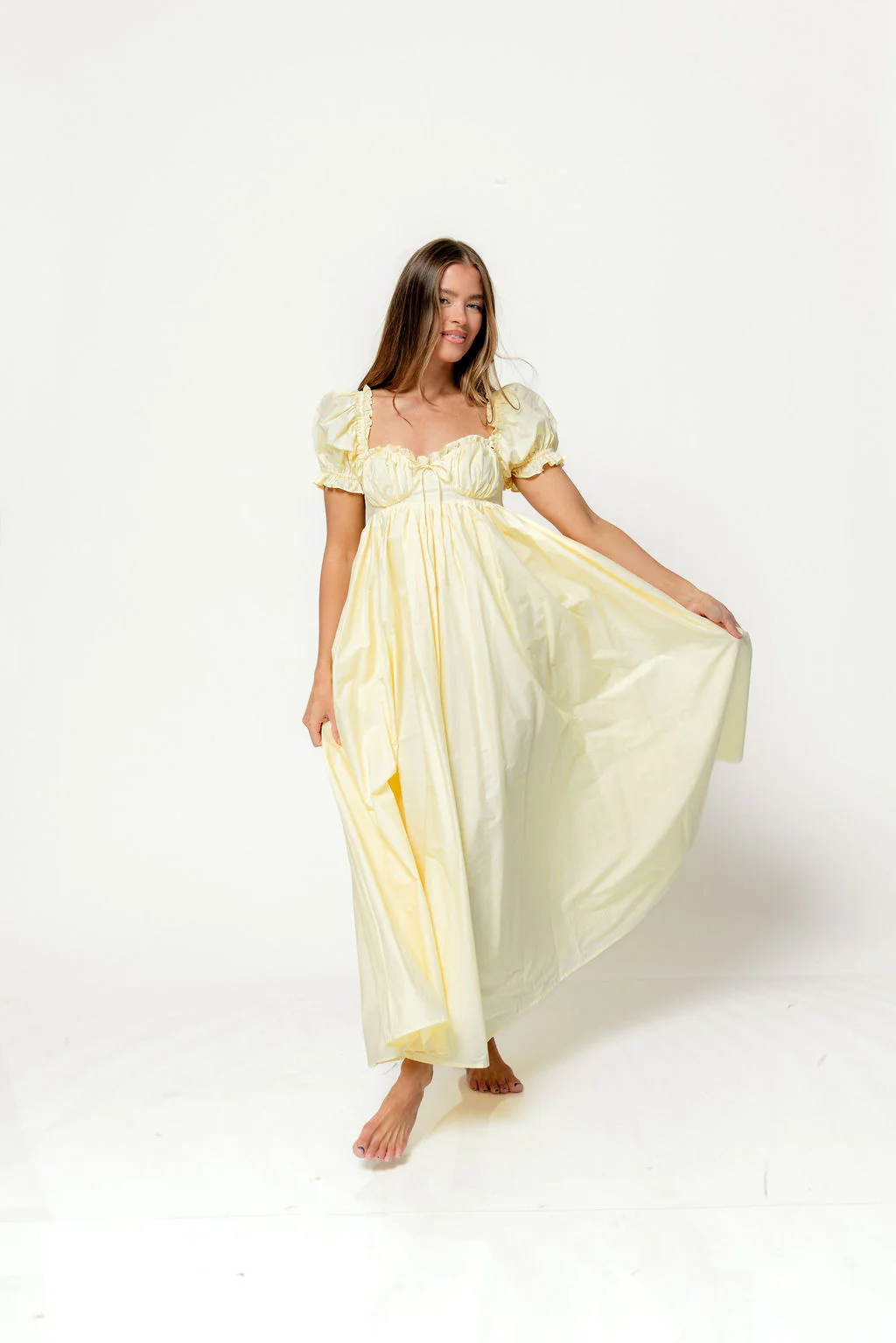 Olivia 100% Cotton Maxi Dress in Butter Yellow - Bump Friendly - Image 9