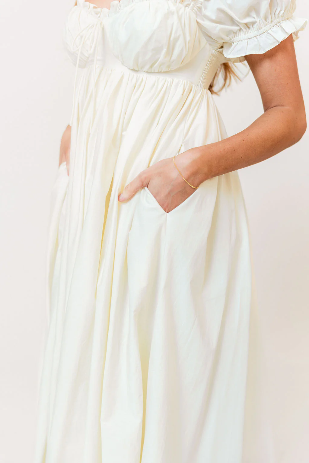 Olivia 100% Cotton Maxi Dress in Cream - Bump Friendly - Image 37