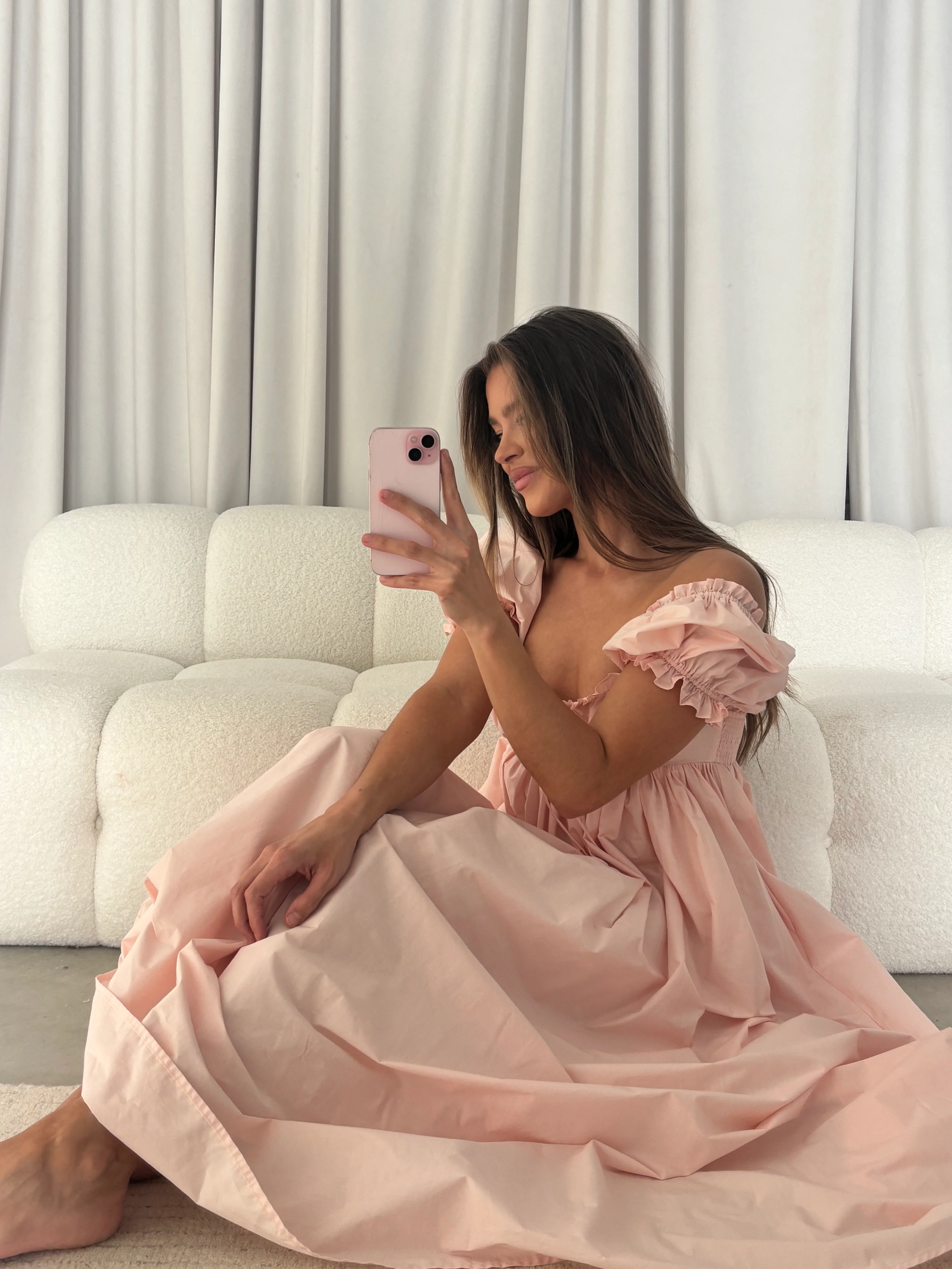 Olivia 100% Cotton Maxi Dress in Pale Pink - Bump Friendly *6/30 PRE-ORDER* - Image 11