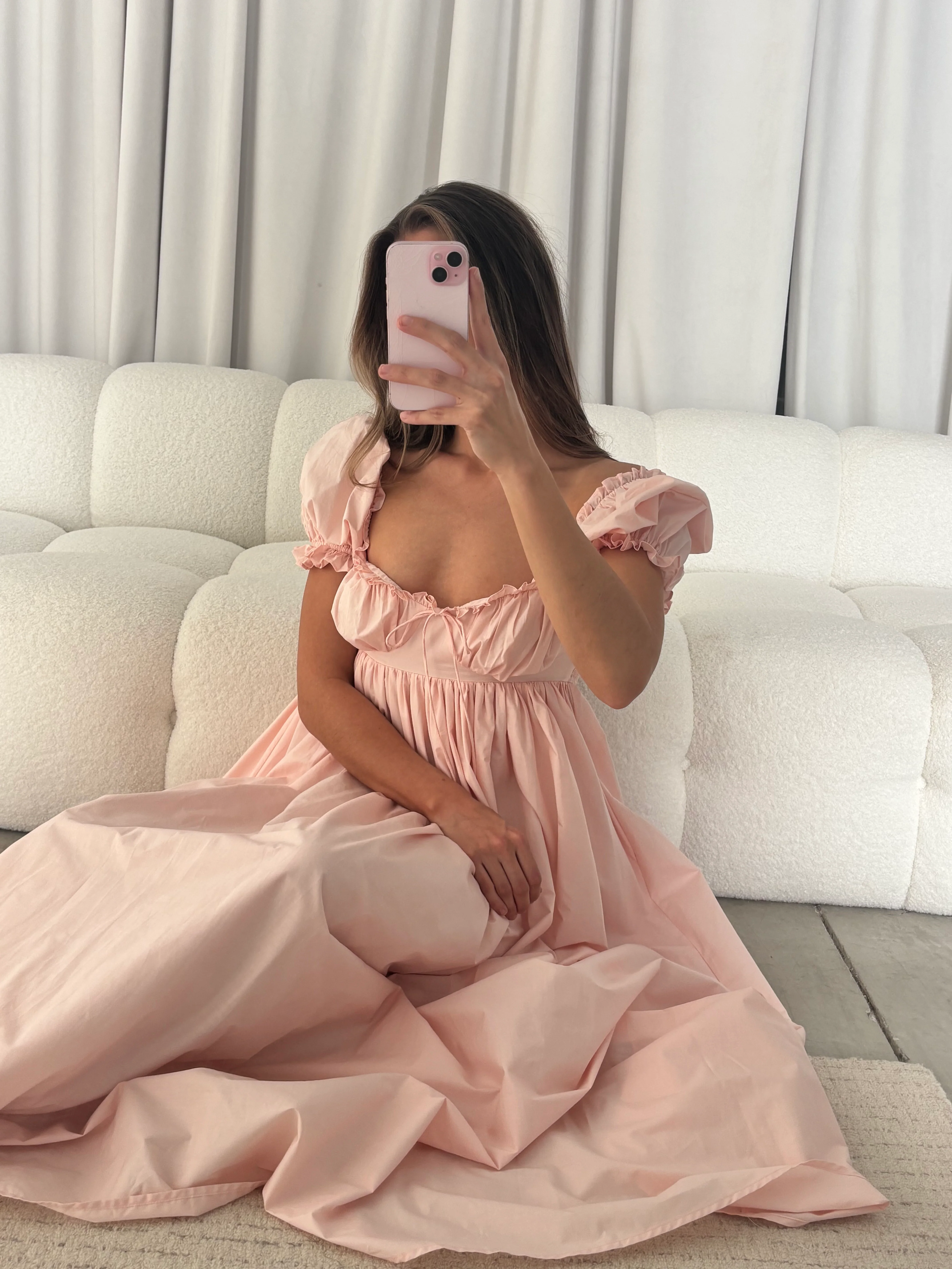 Olivia 100% Cotton Maxi Dress in Pale Pink - Bump Friendly *6/30 PRE-ORDER* - Image 2