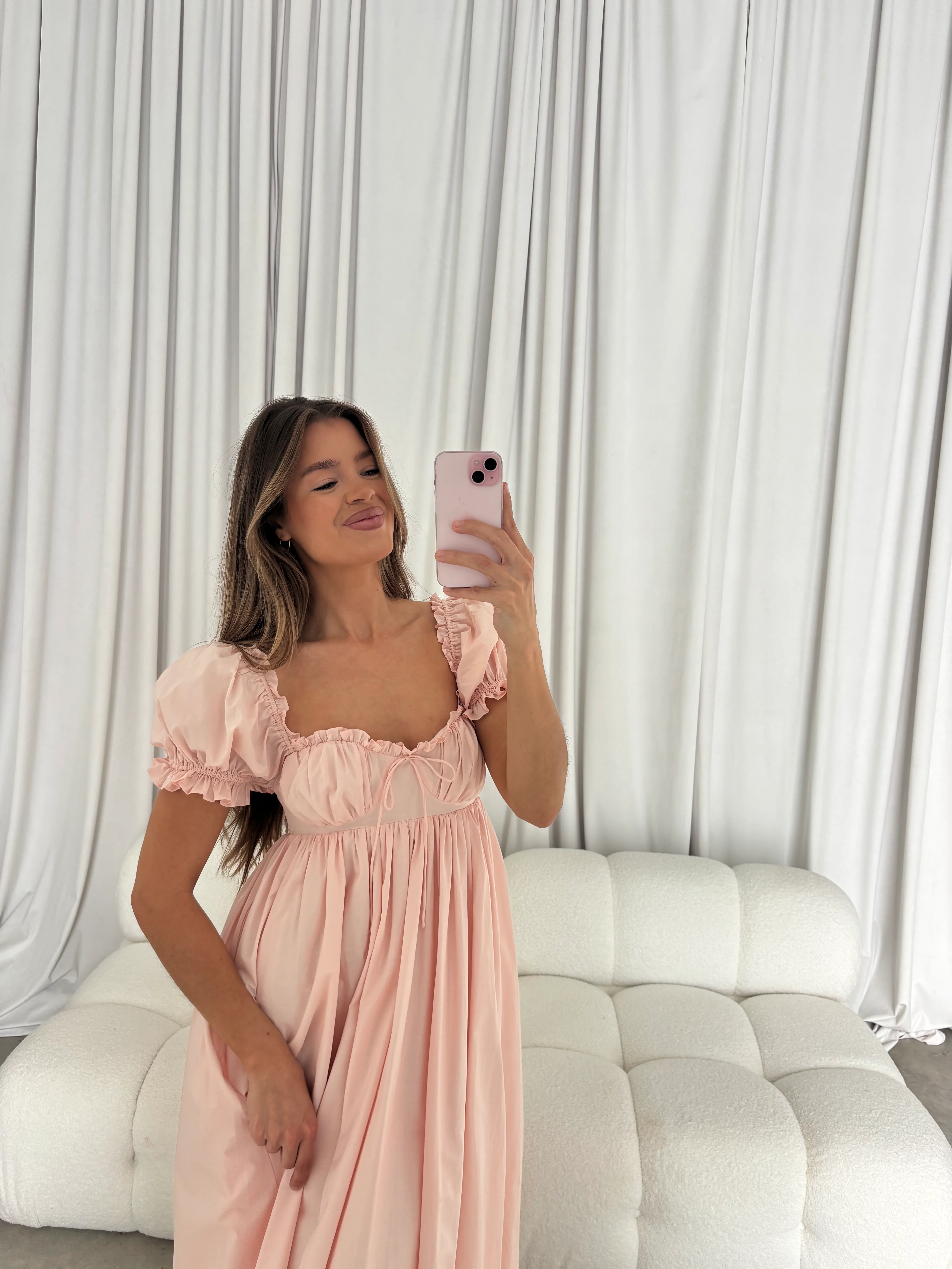 Olivia 100% Cotton Maxi Dress in Pale Pink - Bump Friendly *6/30 PRE-ORDER* - Image 6