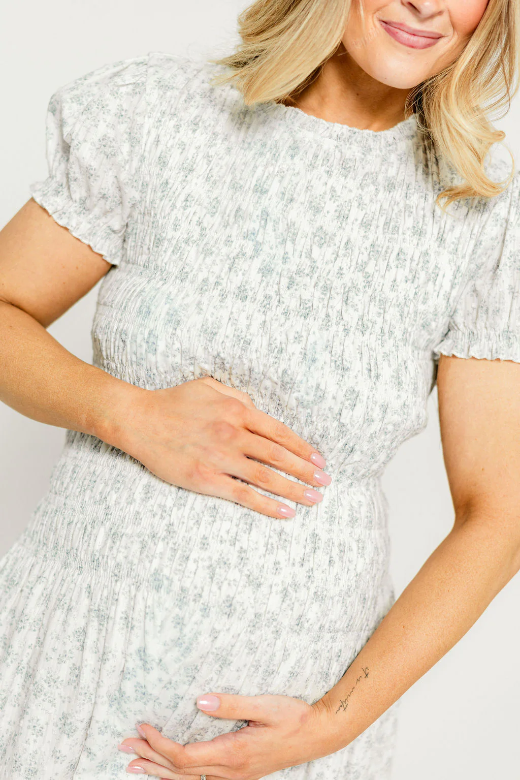 Orchard 100% Cotton Smocked Maxi Dress in Blue - Bump Friendly - Image 13