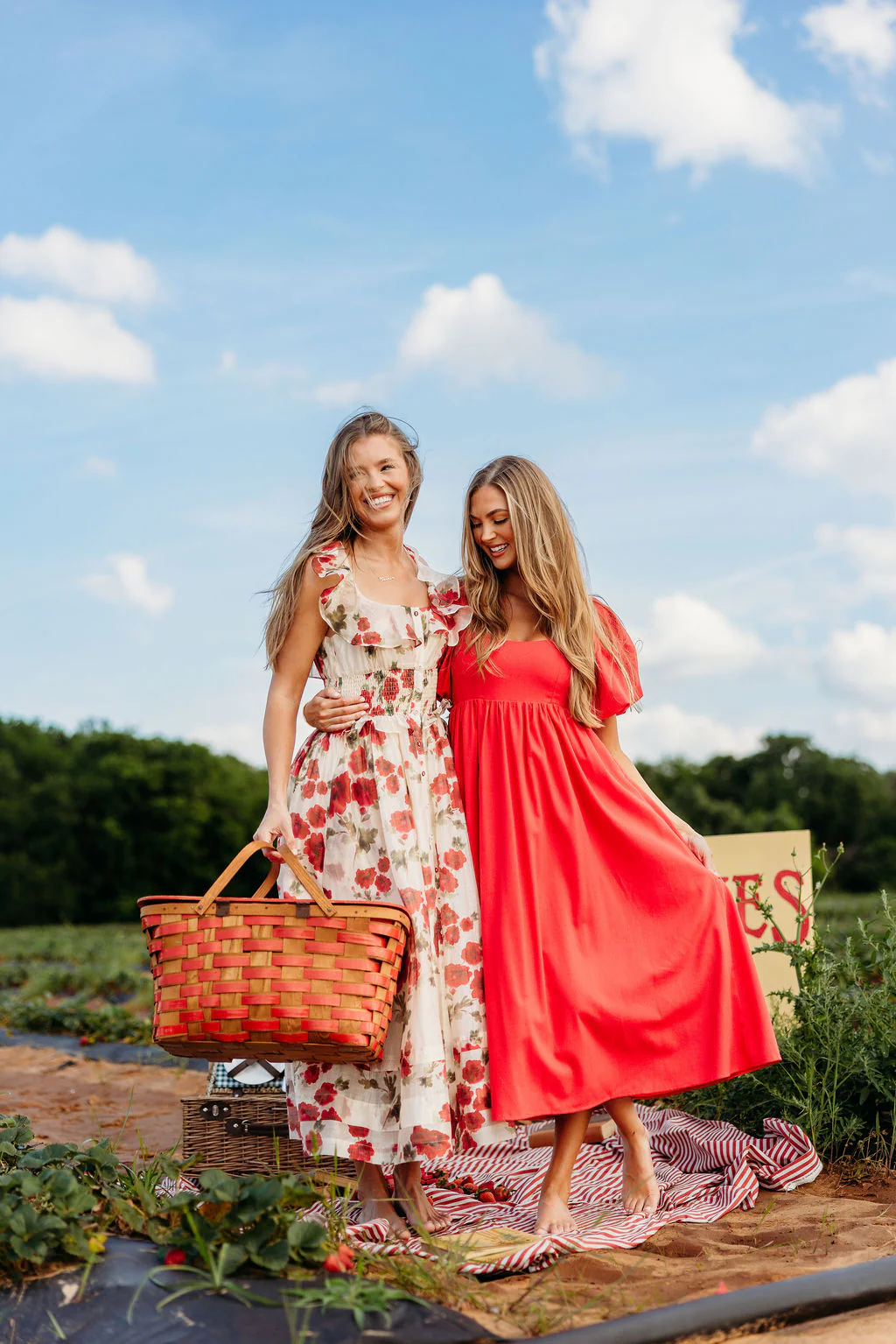 Pamela Floral Midi Dress in Red - Image 23