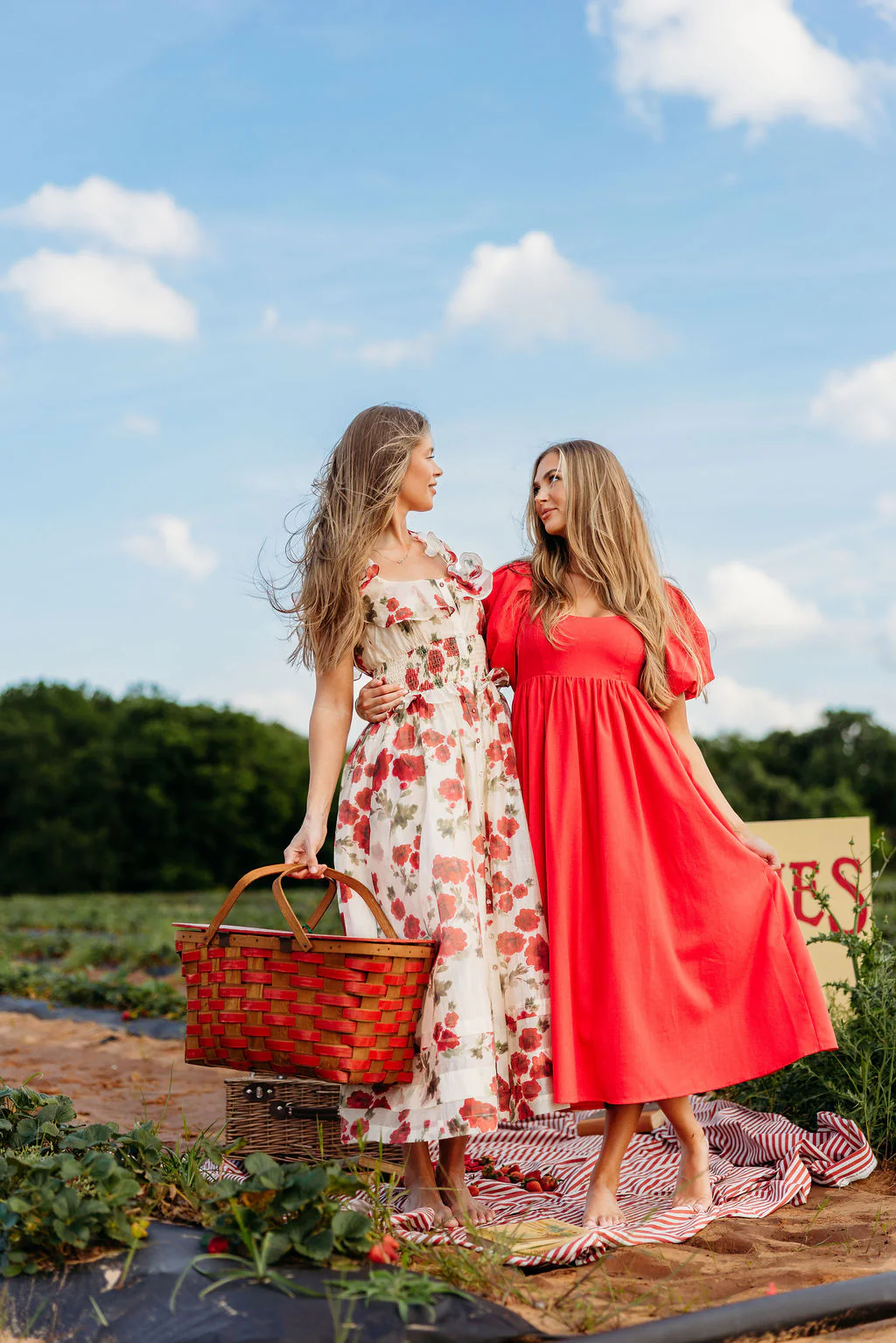 Pamela Floral Midi Dress in Red - Image 24