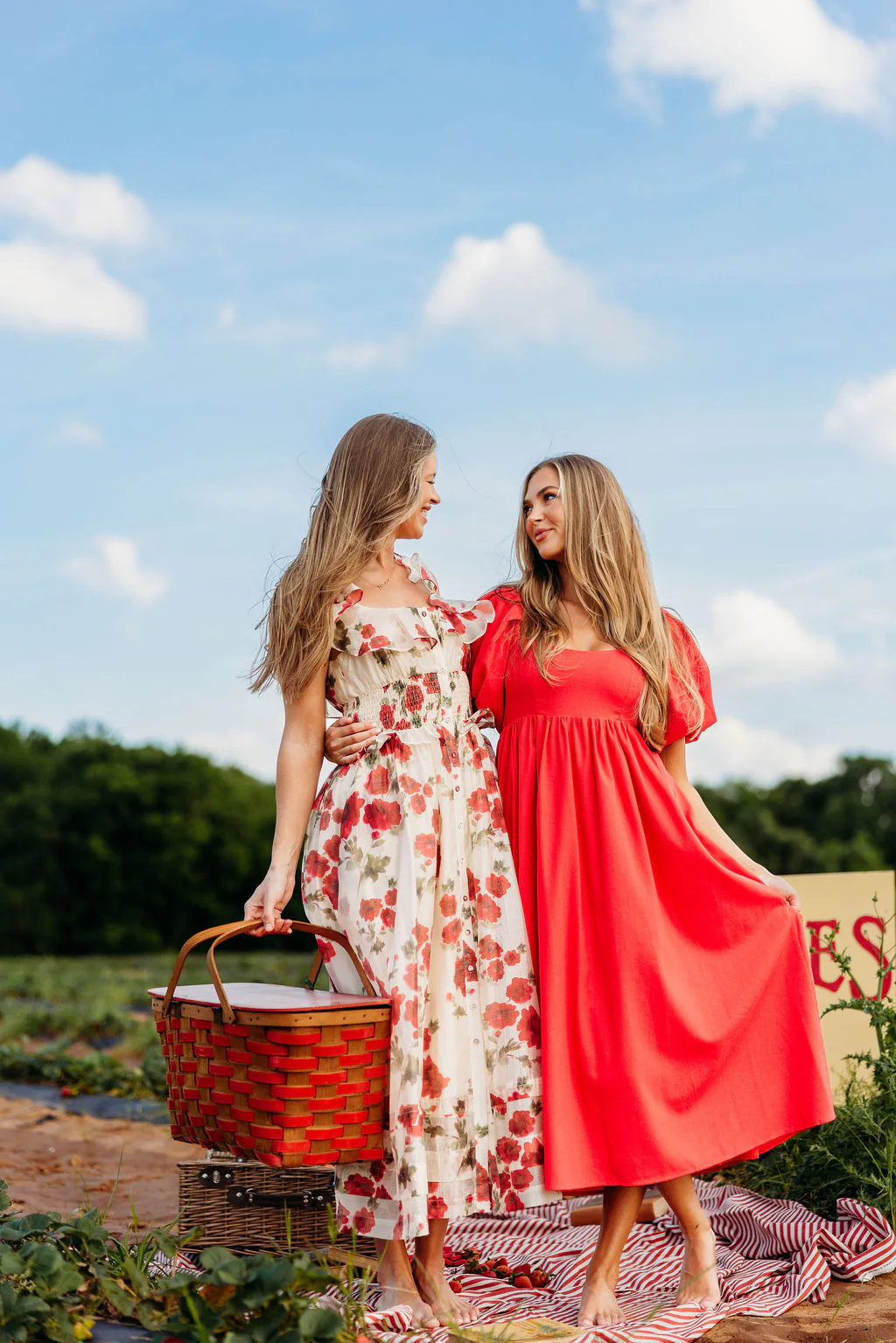 Pamela Floral Midi Dress in Red - Image 25