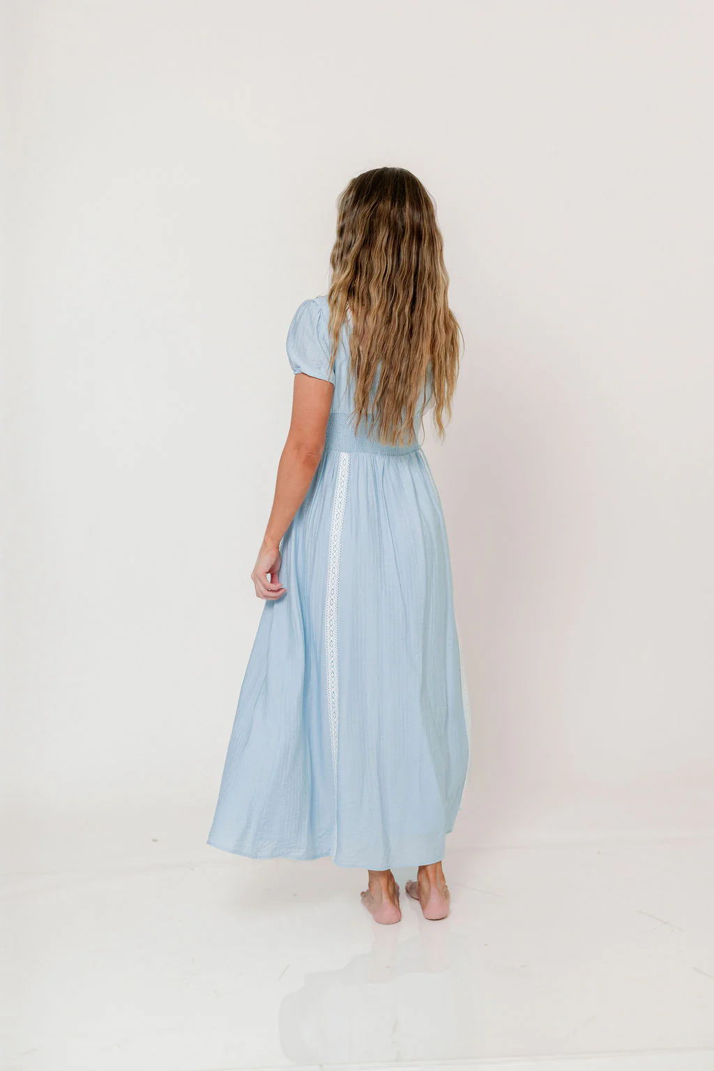 Percy Lace Trim Maxi Dress in Light Blue - Image 7