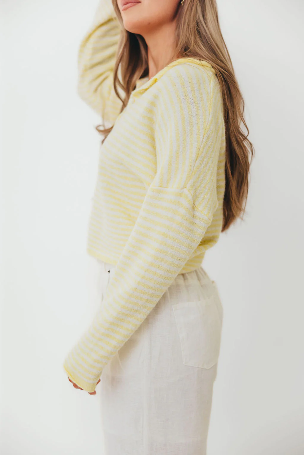 Piper Mini Stripes Cardigan in Butter - Image 10