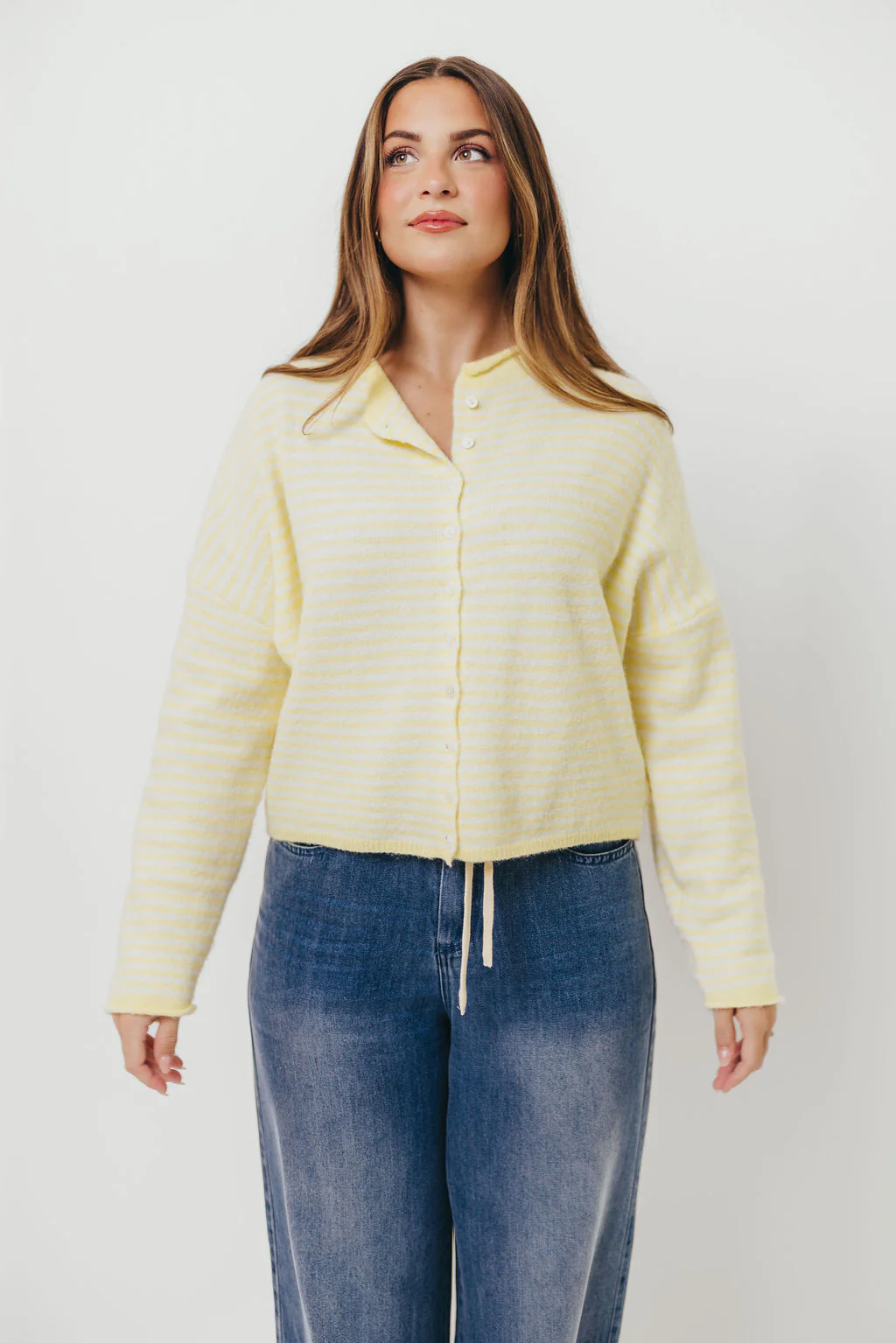 Piper Mini Stripes Cardigan in Butter - Image 12