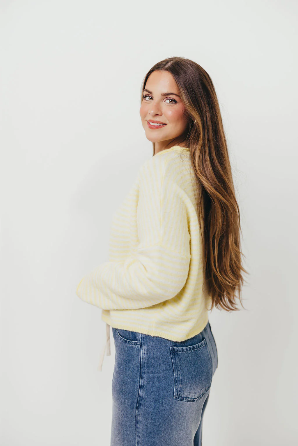Piper Mini Stripes Cardigan in Butter - Image 13
