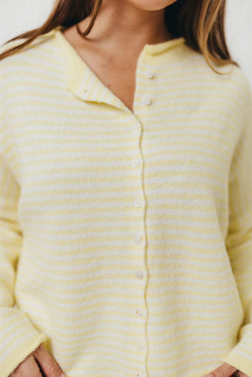 Piper Mini Stripes Cardigan in Butter - Image 15