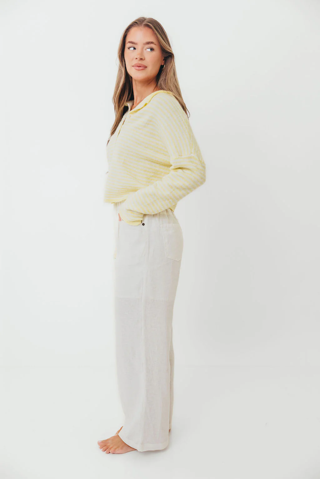 Piper Mini Stripes Cardigan in Butter - Image 7