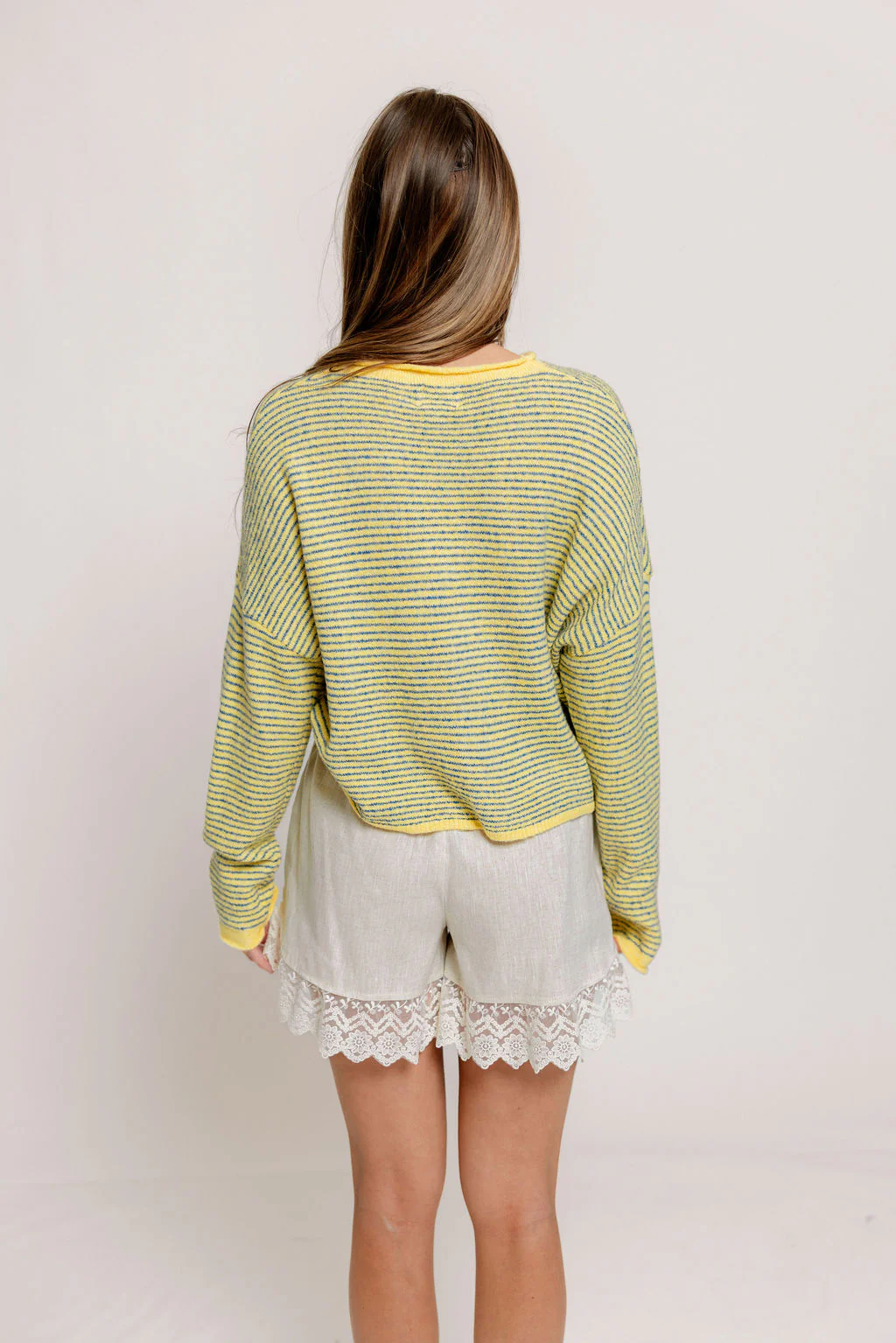 Piper Pin Striped Cardigan in Butter - Image 10