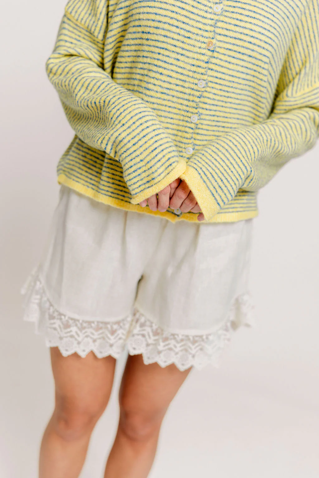 Piper Pin Striped Cardigan in Butter - Image 9