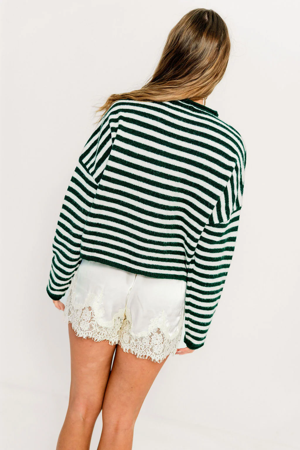 Piper Striped Cardigan in Forest - Image 5