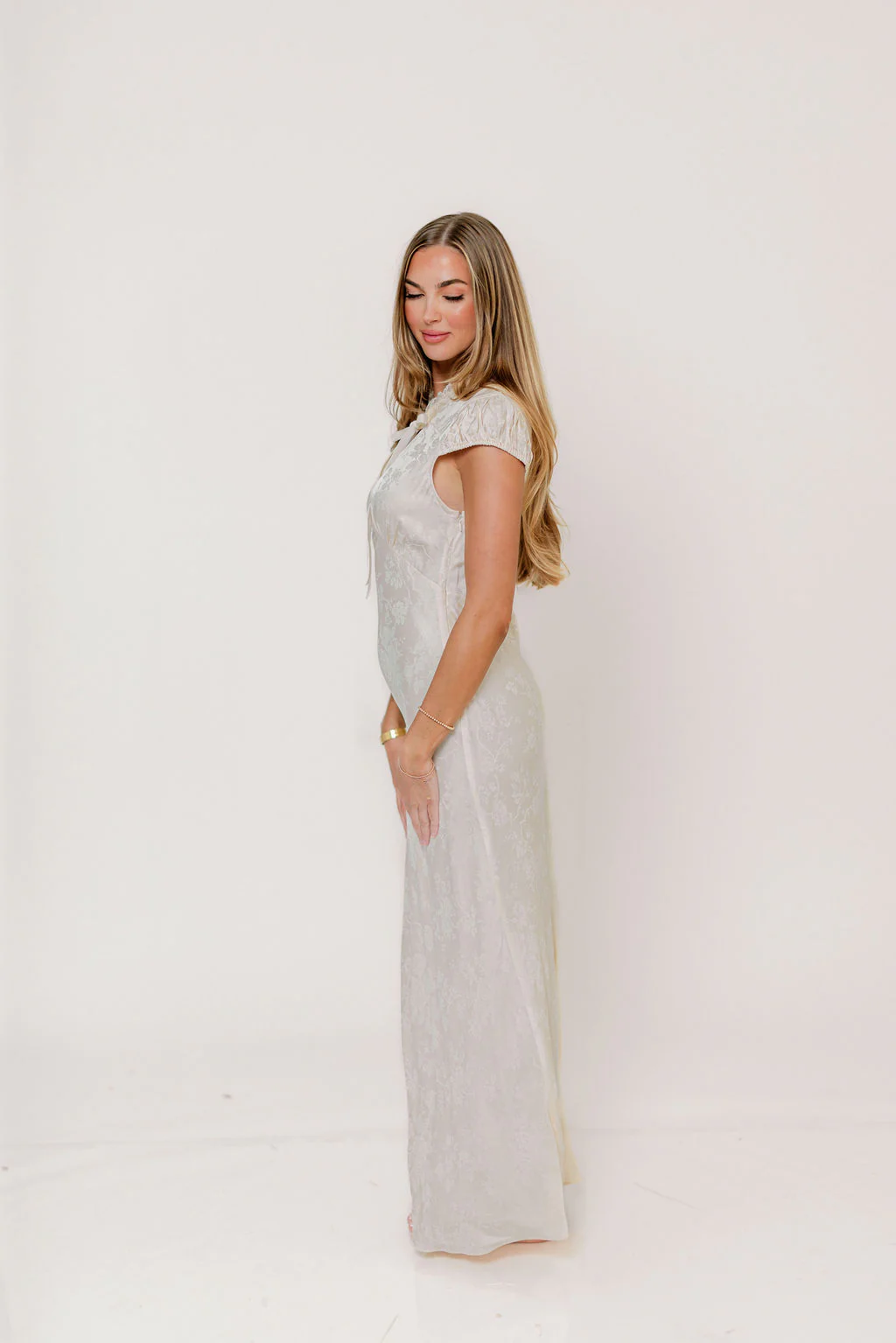 Portofino Maxi Dress in Ivory Jacquard - Image 5