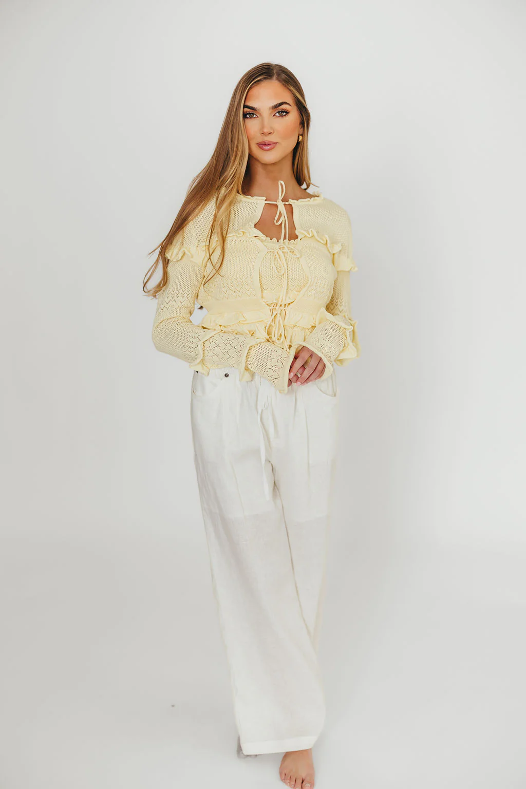 Jeanette 100% Linen Pants in White *Final-Sale* - Image 5