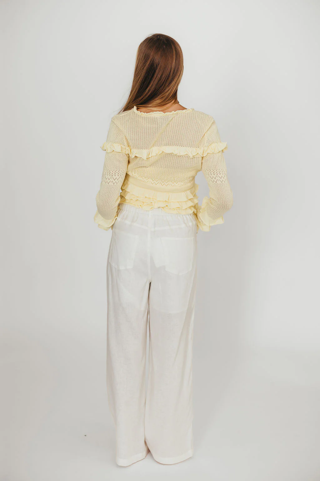 Jeanette 100% Linen Pants in White *Final-Sale* - Image 9
