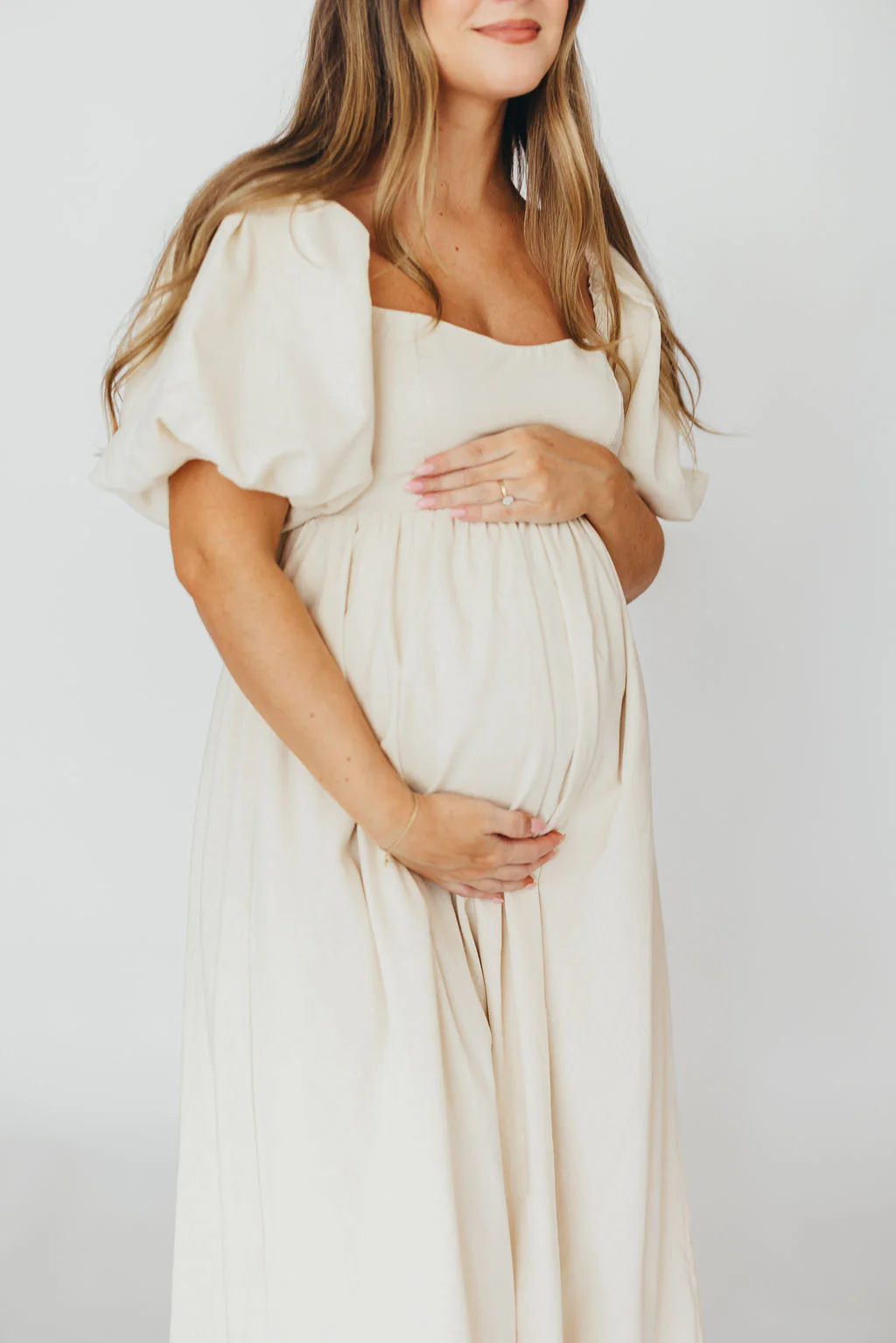 Hamilton Midi Dress in Ivory - Bump Friendly & Inclusive Sizing (S-2XL) - Image 10