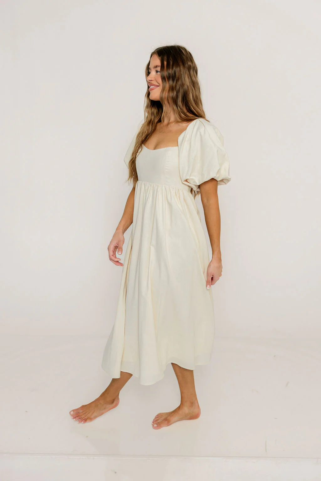 Hamilton Midi Dress in Ivory - Bump Friendly & Inclusive Sizing (S-2XL) - Image 42