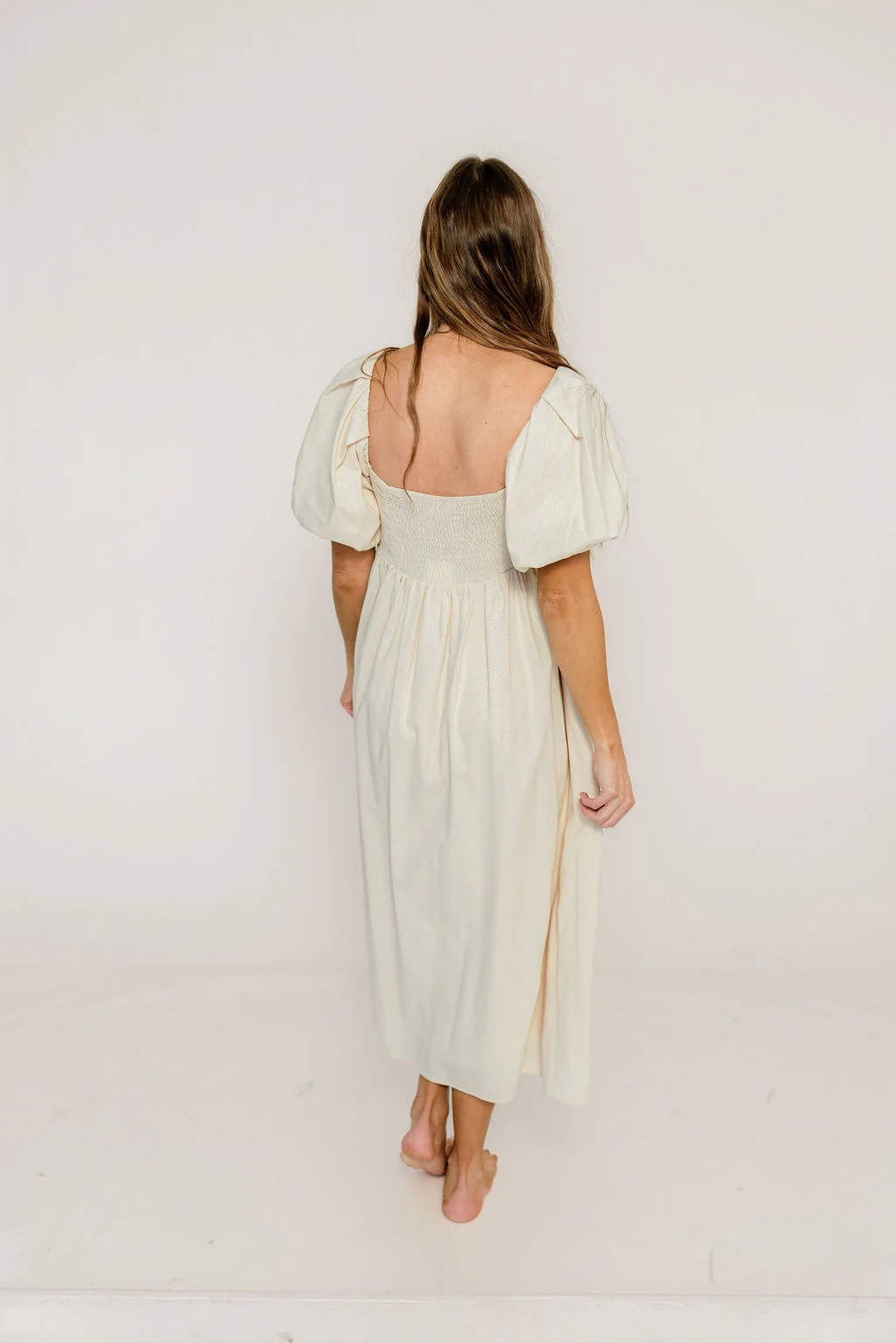 Hamilton Midi Dress in Ivory - Bump Friendly & Inclusive Sizing (S-2XL) - Image 43