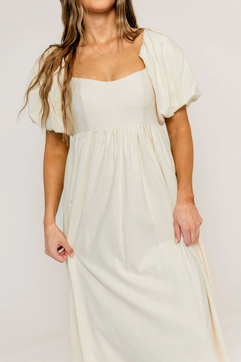 Hamilton Midi Dress in Ivory - Bump Friendly & Inclusive Sizing (S-2XL) - Image 45
