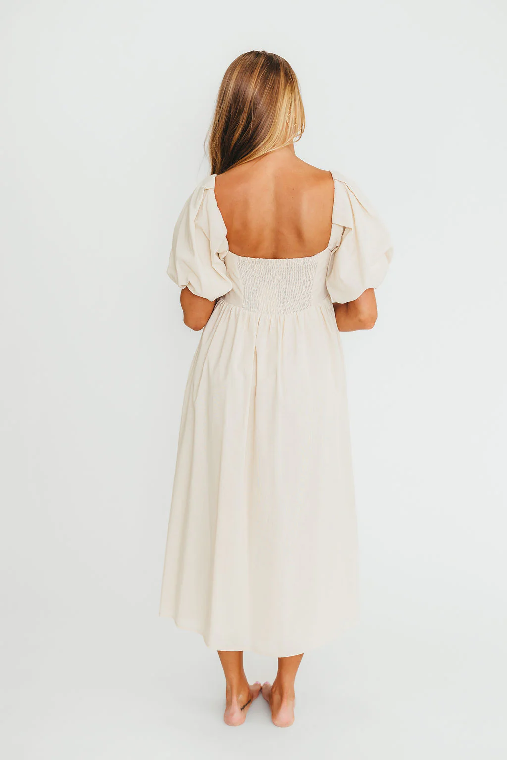 Hamilton Midi Dress in Ivory - Bump Friendly & Inclusive Sizing (S-2XL) - Image 7