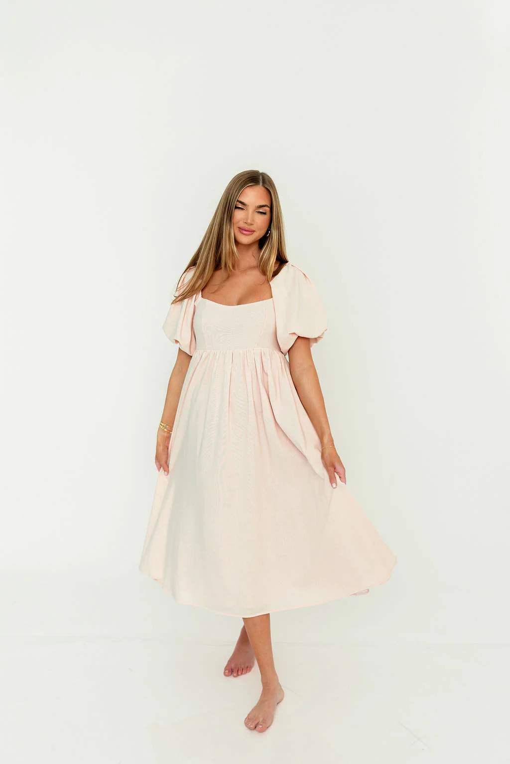 Hamilton Midi Dress in Pink - Bump Friendly and Inclusive Sizing (S-2XL) - Image 13