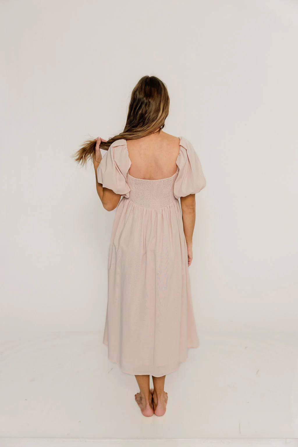Hamilton Midi Dress in Pink - Bump Friendly and Inclusive Sizing (S-2XL) - Image 5