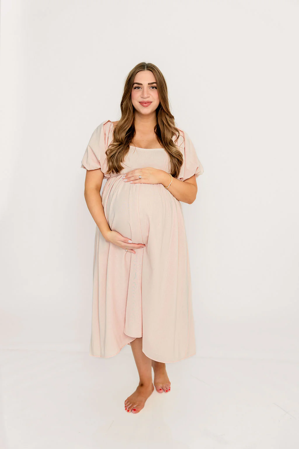 Hamilton Midi Dress in Pink - Bump Friendly and Inclusive Sizing (S-2XL) - Image 7