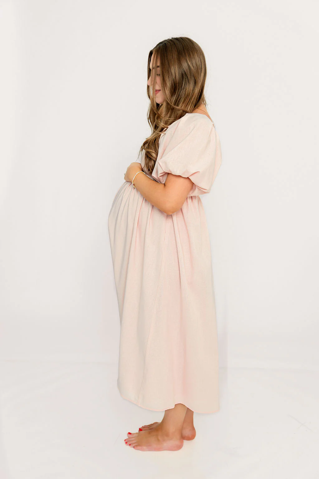 Hamilton Midi Dress in Pink - Bump Friendly and Inclusive Sizing (S-2XL) - Image 8