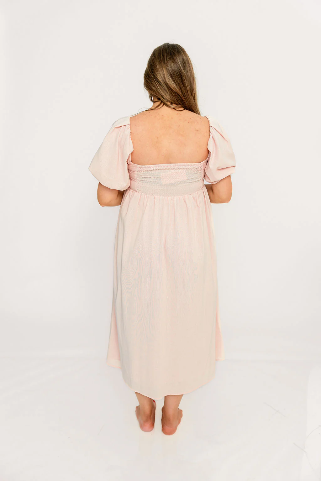 Hamilton Midi Dress in Pink - Bump Friendly and Inclusive Sizing (S-2XL) - Image 9