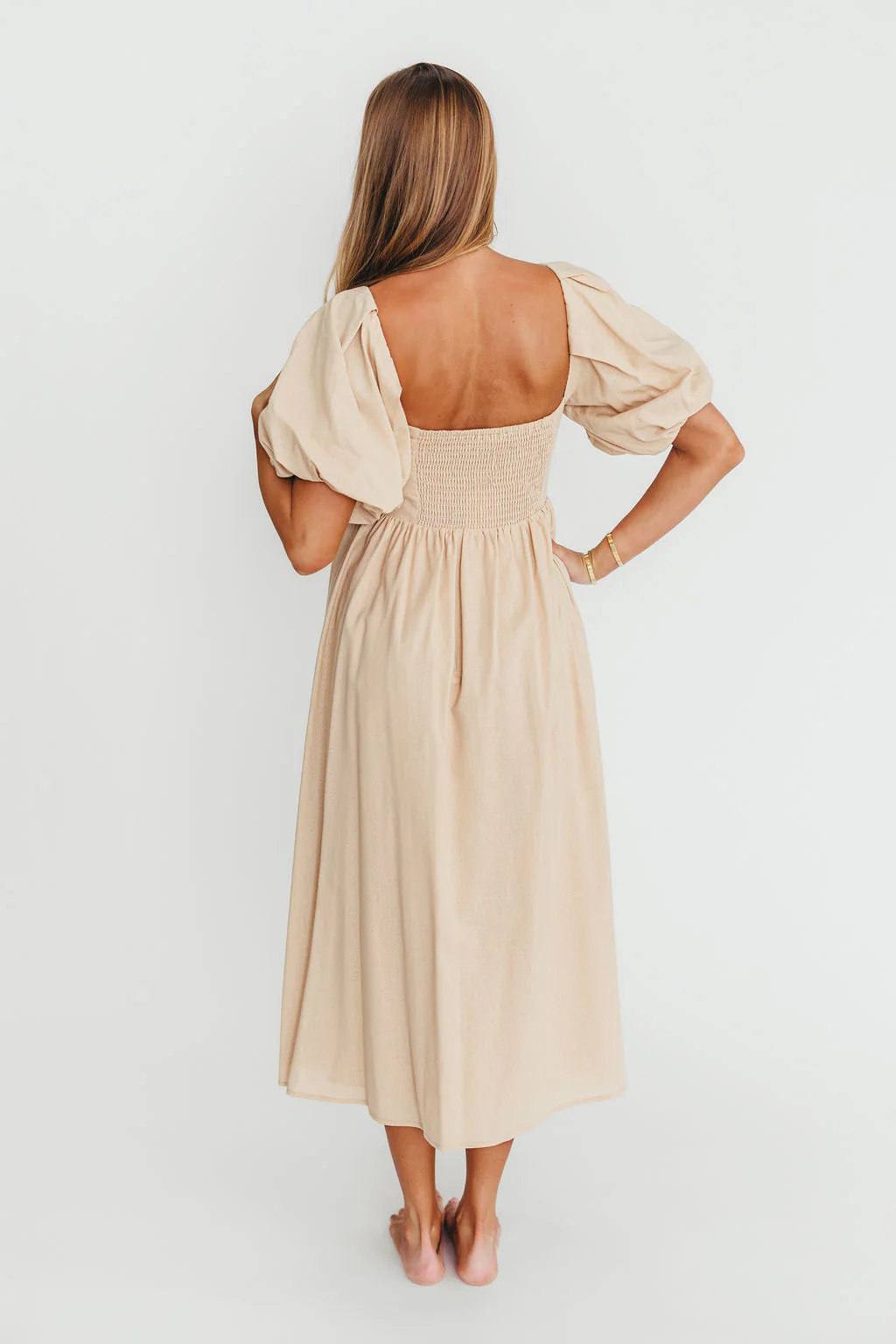 Hamilton Midi Dress in Taupe - Bump Friendly and Inclusive Sizing (S-2XL) - Image 15
