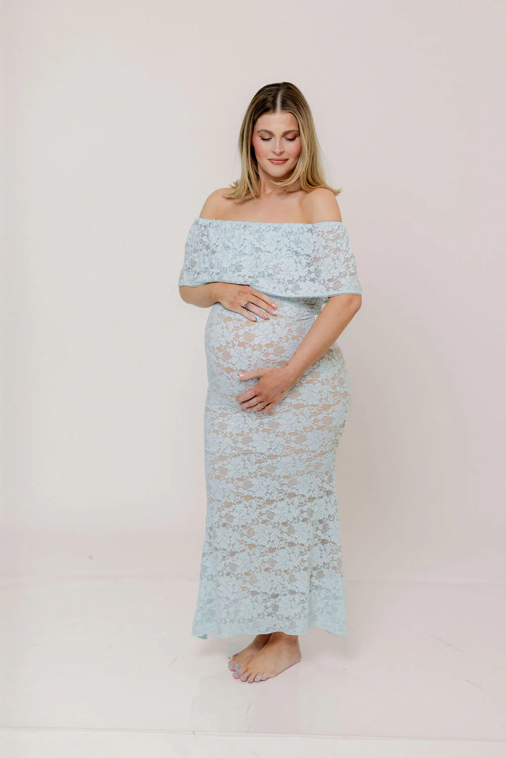 Reverie Lace Maxi Dress in Pale Blue - Image 11