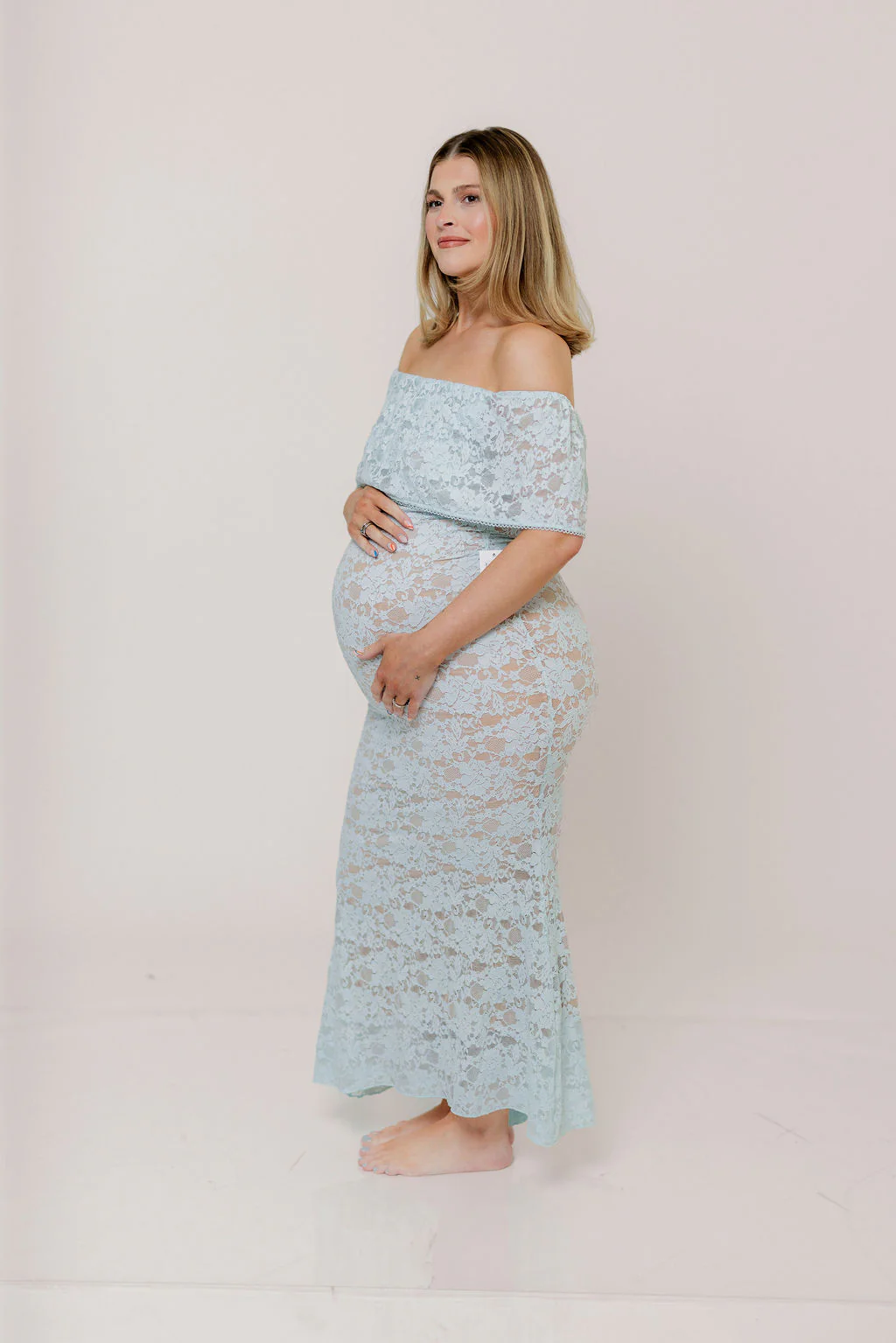 Reverie Lace Maxi Dress in Pale Blue - Image 12