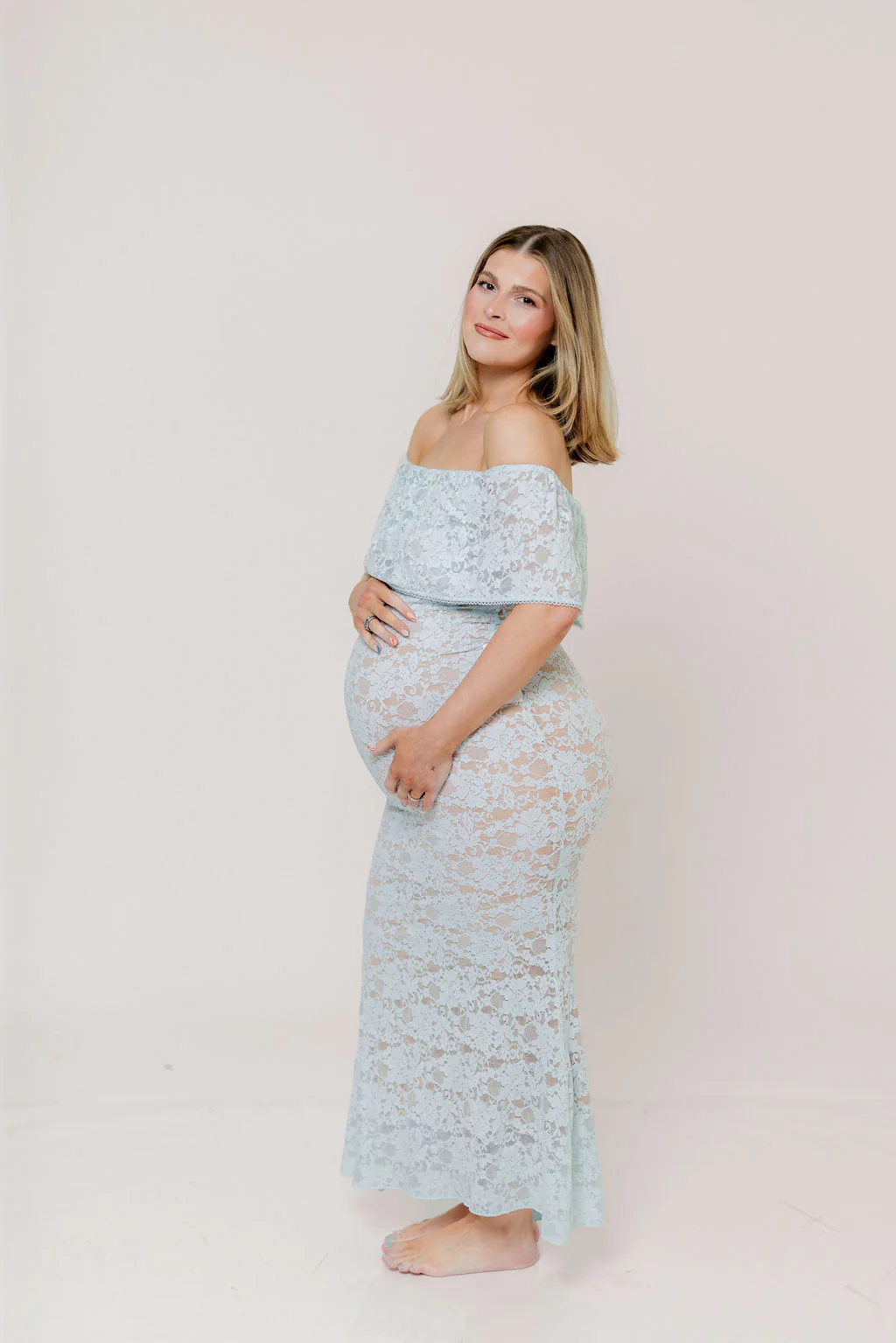 Reverie Lace Maxi Dress in Pale Blue - Image 13