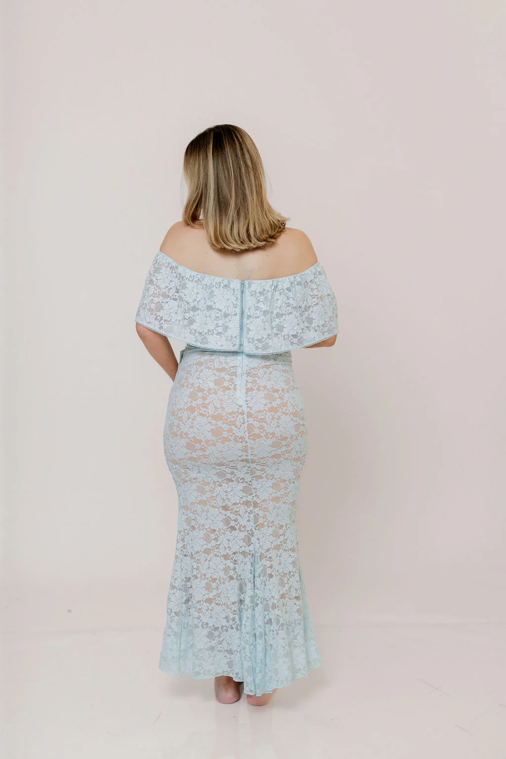 Reverie Lace Maxi Dress in Pale Blue - Image 15