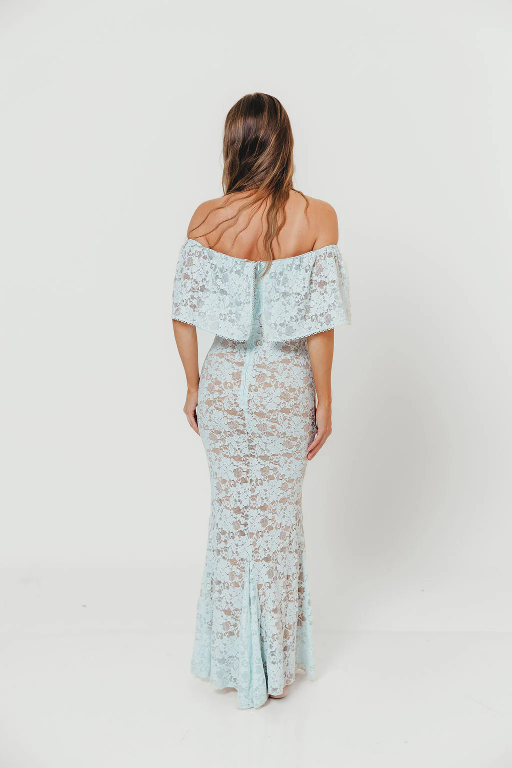 Reverie Lace Maxi Dress in Pale Blue - Image 19