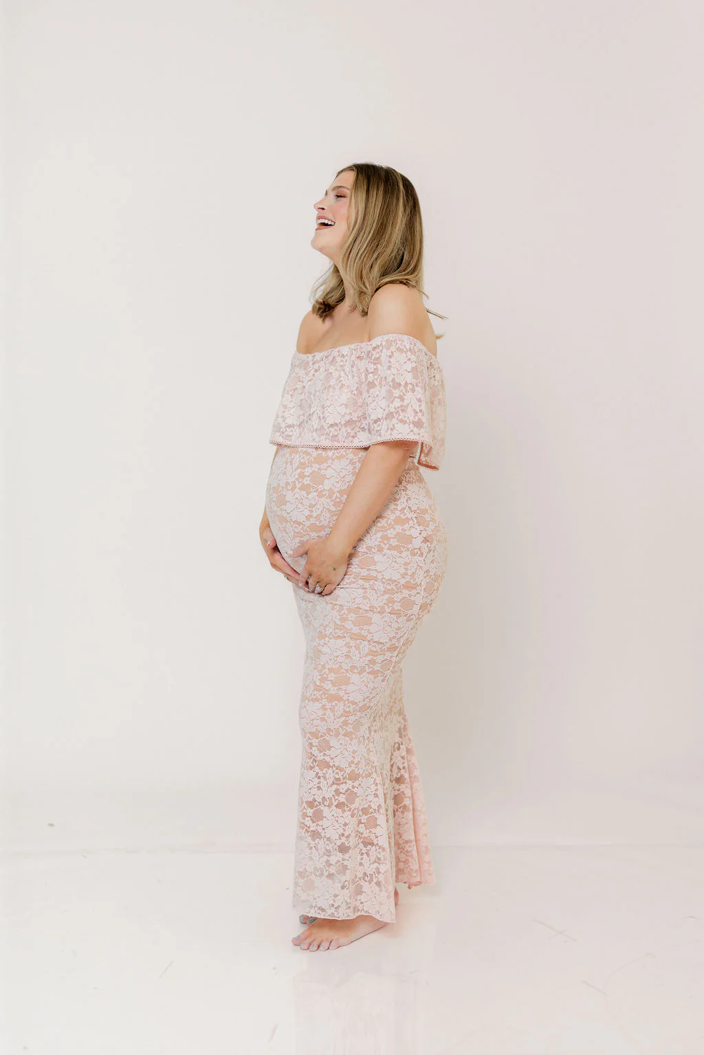 Reverie Lace Maxi Dress in Pale Pink - Image 10