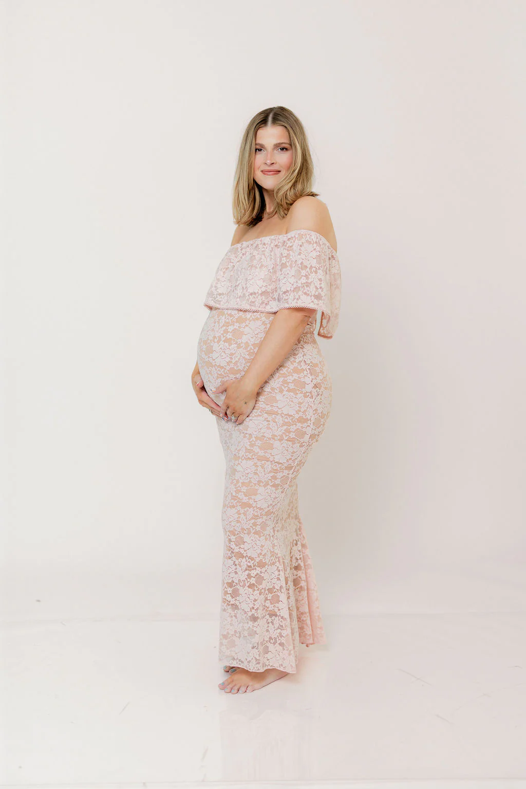 Reverie Lace Maxi Dress in Pale Pink - Image 9