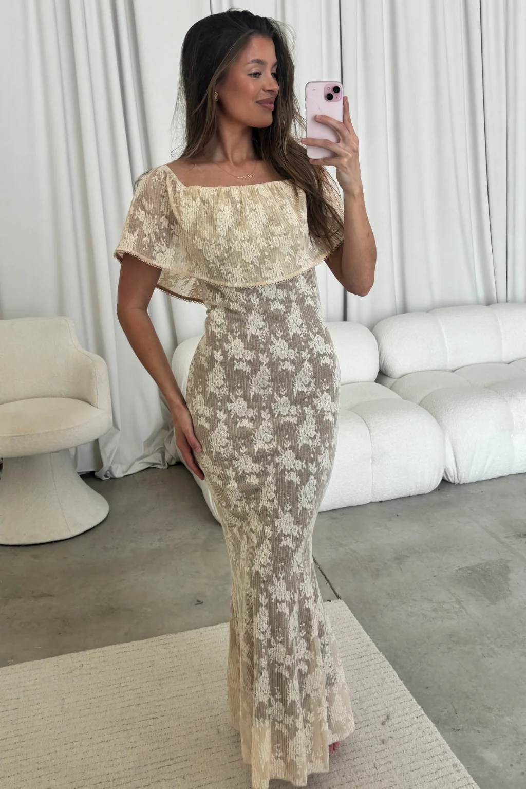 Reverie Maxi Dress in Vintage Style Lace - Image 6