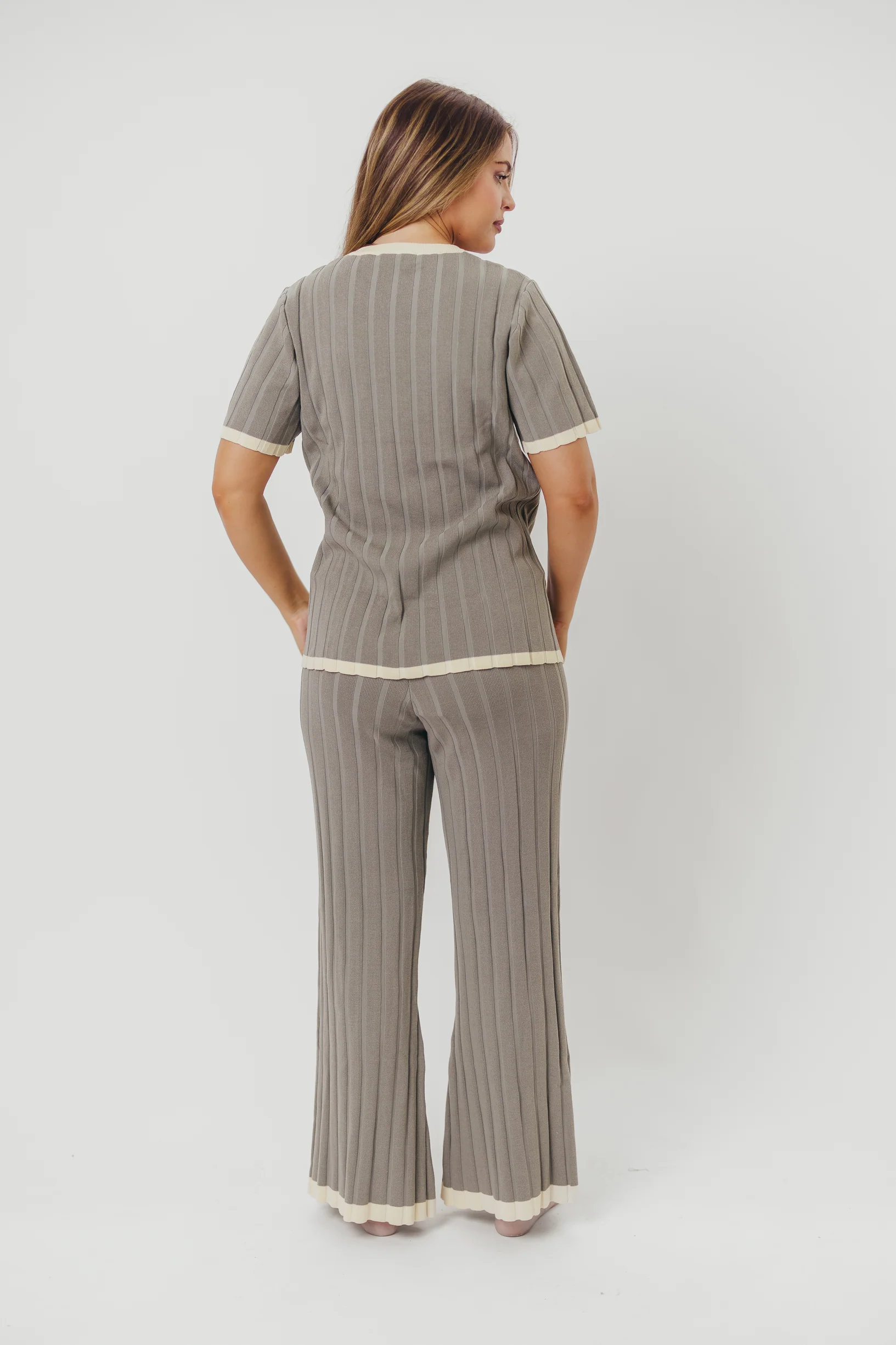 Adele Ribbed Knit Top and Pants Set in Dusty Olive *Final-Sale* - Image 6