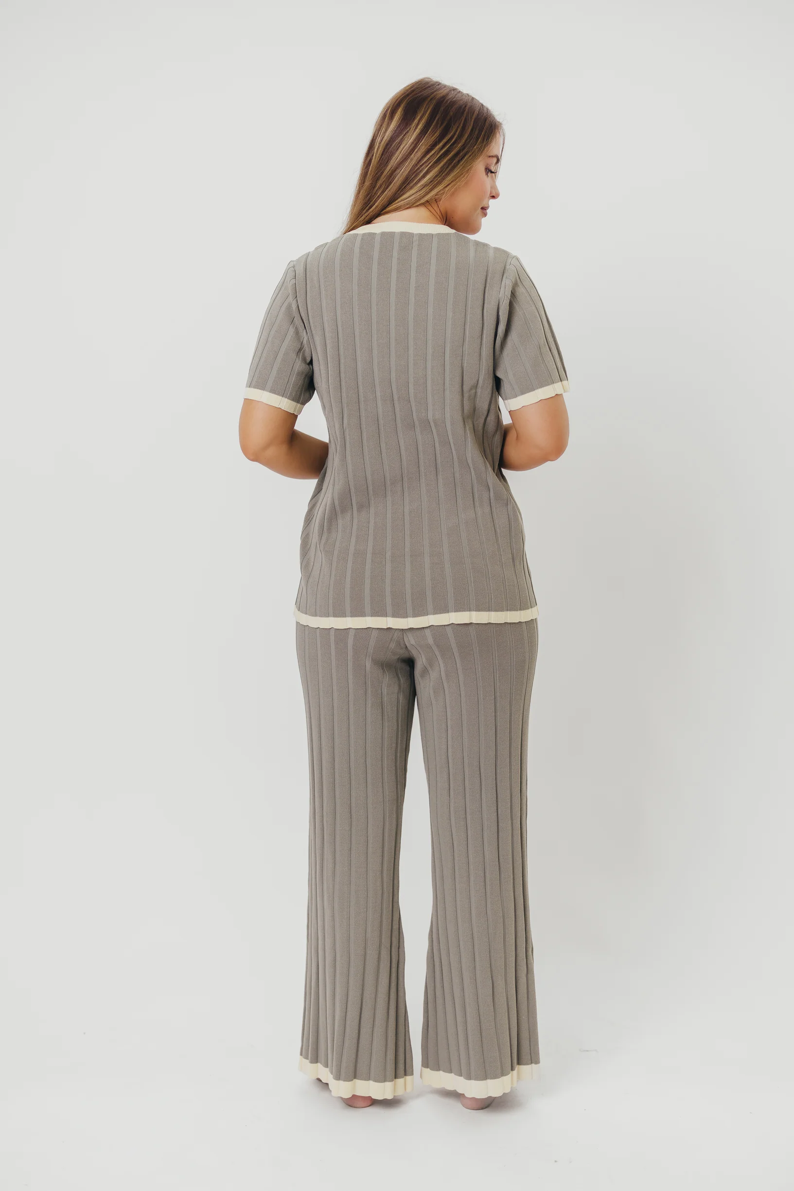 Adele Ribbed Knit Top and Pants Set in Dusty Olive *Final-Sale* - Image 7