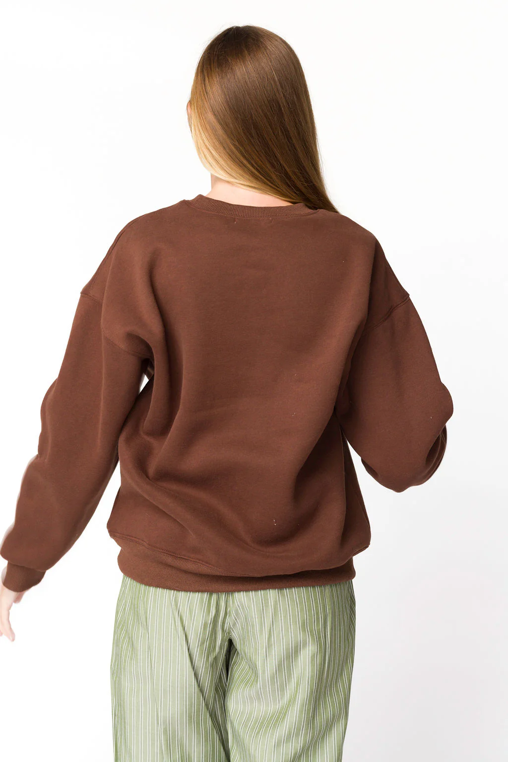 Claire Embroidered Bow Sweatshirt in Chocolate *Final-Sale* - Image 6