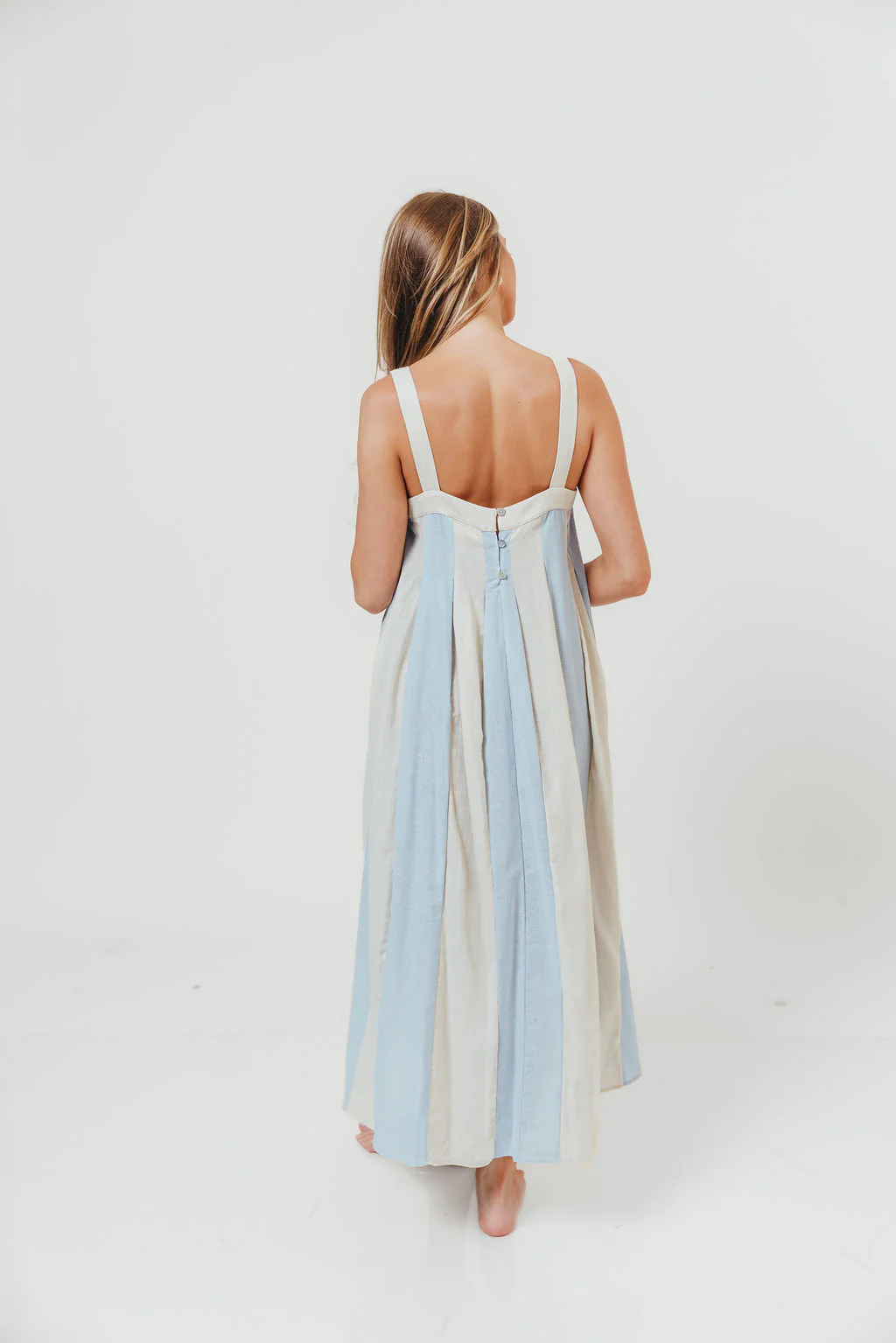 Roanne Midi Dress in Cream Blue - Image 9