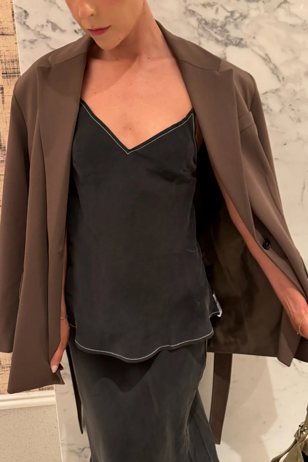Romana Cami Top and Skirt Set in Black - Image 17