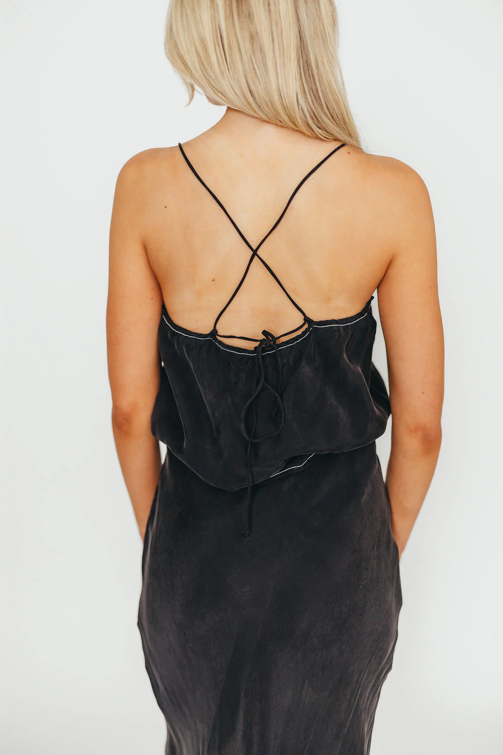 Romana Cami Top and Skirt Set in Black - Image 18